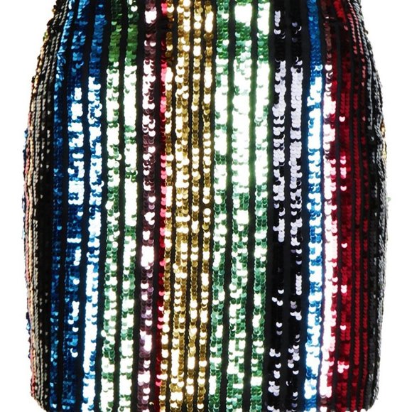 Dresses & Skirts - Rainbow Stripe Sequin Mini Skirt